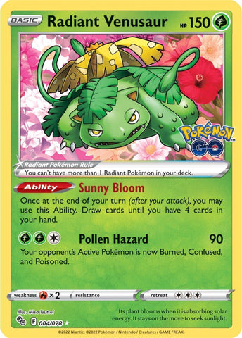 Venusaur Radiante (004/078) [Pokémon GO] 