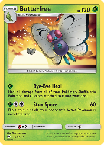 Butterfree (3/147) [Sol y luna: Sombras ardientes] 