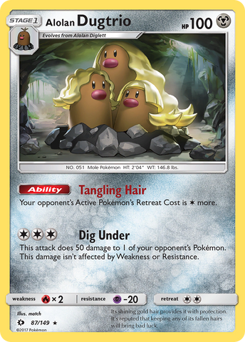 Alolan Dugtrio (87/149) [Sol y Luna: Conjunto básico] 