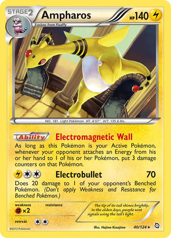 Ampharos (40/124) (Cosmos Holo) (Exclusivo en blíster) [Blanco y Negro: Dragones Exaltados] 