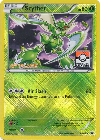 Scyther (4/108) (4to lugar en promoción de liga) [Blanco y negro: Exploradores oscuros] 