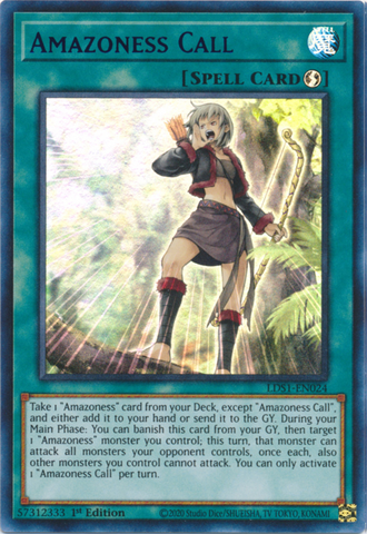 Llamada Amazoness (Azul) [LDS1-EN024] Ultra raro 