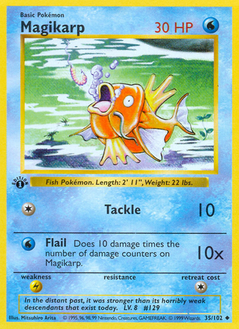 Magikarp (35/102) (Shadowless) [Conjunto básico 1.ª edición] 