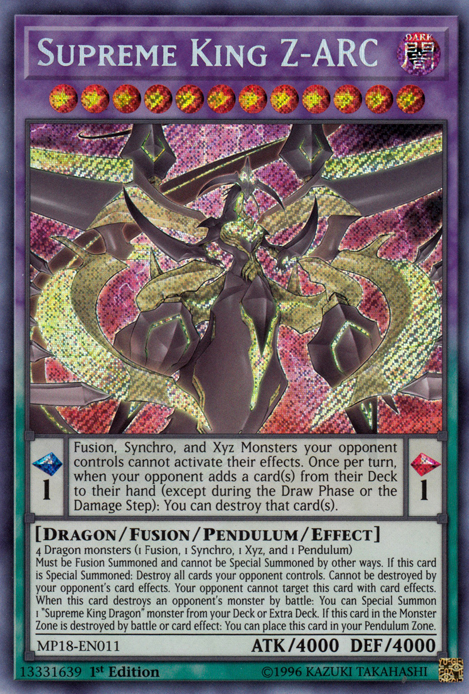 Rey Supremo Z-ARC [MP18-EN011] Secreto Raro 