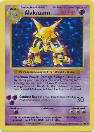 Alakazam (1/102) [Conjunto básico Shadowless Unlimited] 