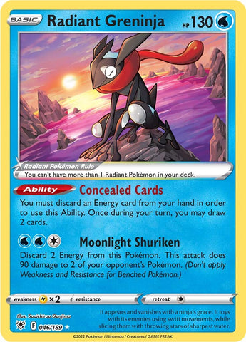 Greninja radiante (046/189) [Espada y escudo: Resplandor astral] 