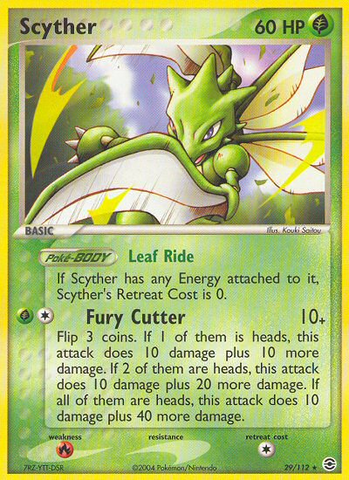 Scyther (29/112) [EX: Rojo fuego y verde hoja] 