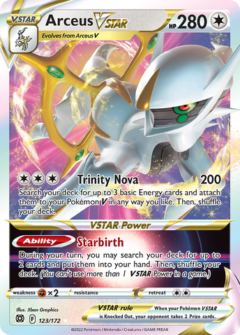 Arceus VSTAR (123/172) (Tarjeta de metal) [Espada y escudo: Estrellas brillantes] 