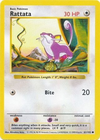 Rattata (61/102) [Conjunto básico Shadowless Unlimited] 