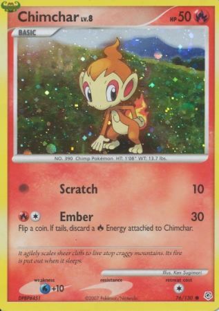 Chimchar (76/130) (Cosmos Holo) [Diamante y perla: conjunto básico] 