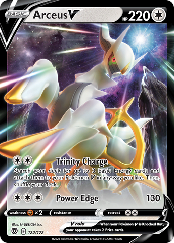 Arceus V (122/172) (Tarjeta de metal) [Espada y escudo: Estrellas brillantes] 
