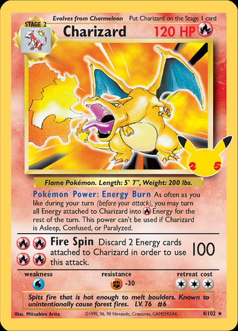 Charizard (4/102) [Celebraciones: 25 Aniversario - Colección Clásica] 
