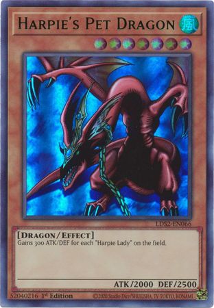 Dragón mascota de Harpie (verde) [LDS2-EN066] Ultra raro 