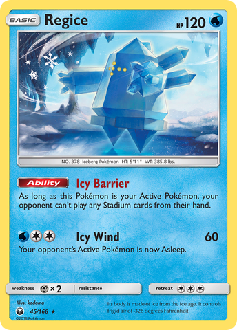 Regice (45/168) [Sol y Luna: Tormenta Celestial] 
