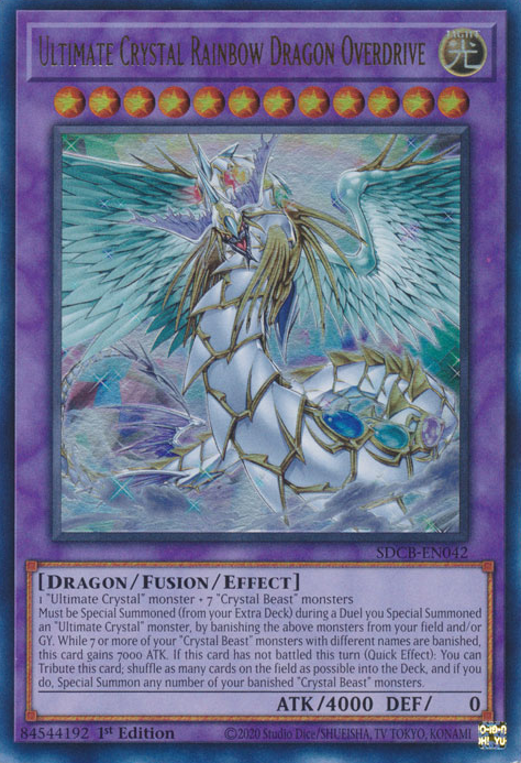 Dragón Arcoíris de Cristal Supremo Overdrive [SDCB-EN042] Ultra Raro 