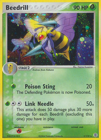 Beedrill (1/112) [EX: Rojo fuego y verde hoja] 