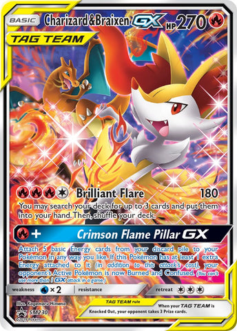 Charizard y Braixen GX (SM230) [Sol y Luna: Promociones de Black Star] 