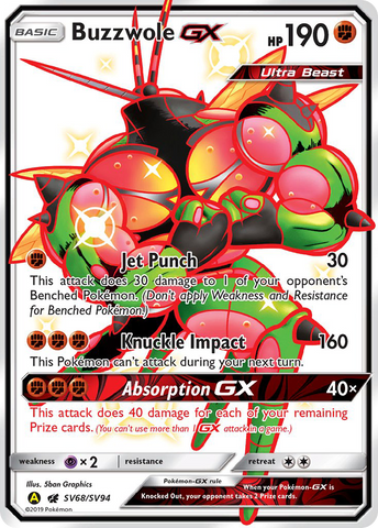 Buzzwole GX (SV68/SV94) [Sol y Luna: Destinos Ocultos - Bóveda Brillante] 