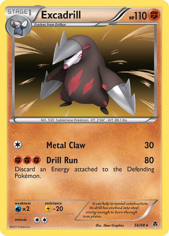 Excadrill (56/98) (Cosmos Holo) (Exclusivo en blíster) [Blanco y negro: poderes emergentes] 