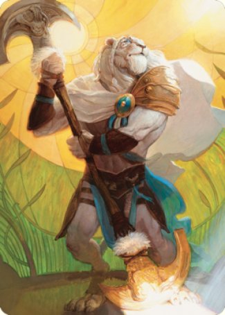 Ajani, tarjeta artística del agente durmiente [Serie de arte Dominaria United] 