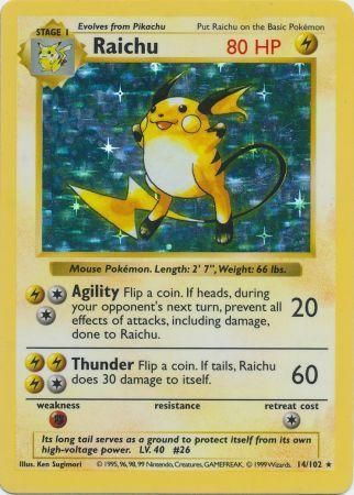 Raichu (14/102) [Conjunto básico Shadowless Unlimited] 