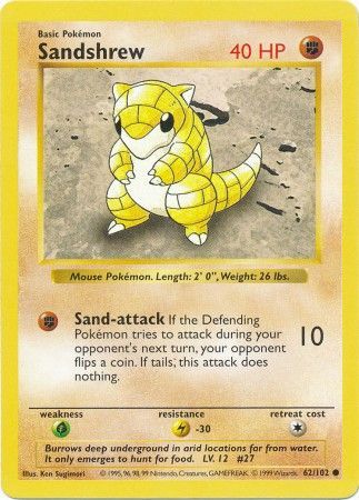 Sandshrew (62/102) [Conjunto básico Shadowless Unlimited] 