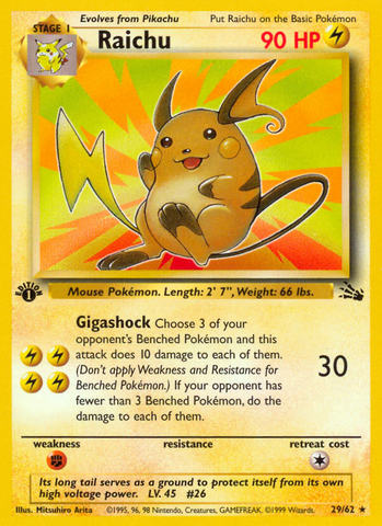 Raichu (29/62) [Fósil 1.ª edición] 