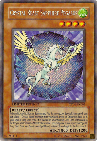 Bestia de Cristal Zafiro Pegaso [CT04-EN002] Secreto Raro 