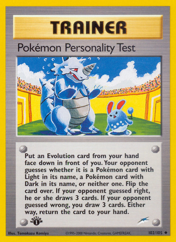 pokemon personality test from neo destiny
