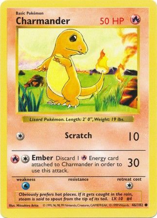 Charmander (46/102) [Conjunto básico Shadowless Unlimited] 