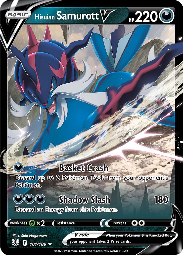 Hisuian Samurott V (101/189) [Espada y escudo: Resplandor astral] 