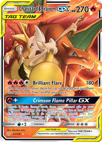 Charizard y Braixen GX (22/236) [Sol y Luna: Eclipse cósmico] 