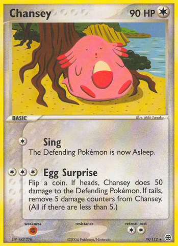 Chansey (19/112) [EX: Rojo fuego y verde hoja] 