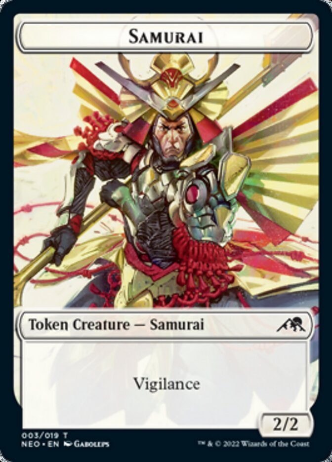 Samurai // Construir (006) Ficha de doble cara [Kamigawa: Fichas de la Dinastía de Neón] 