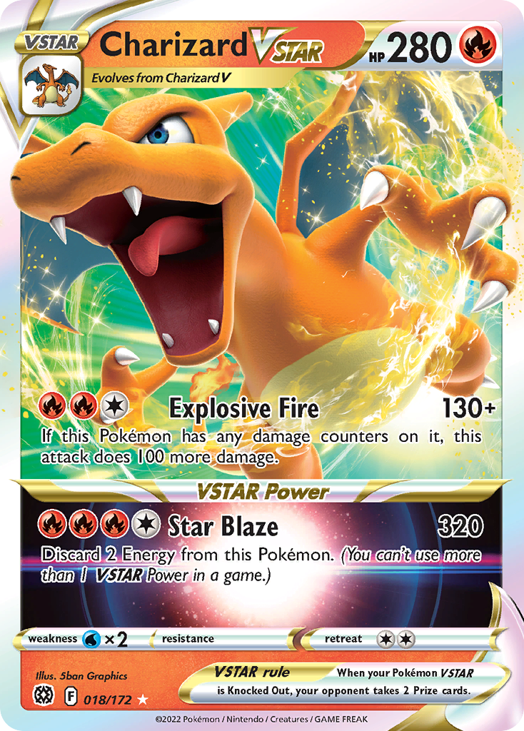 Charizard VSTAR (018/172) (Tarjeta Jumbo) [Espada y Escudo: Estrellas Brillantes] 