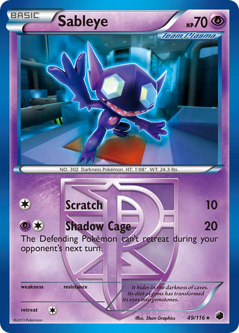 Sableye (49/116) [Blanco y negro: Plasma Freeze] 