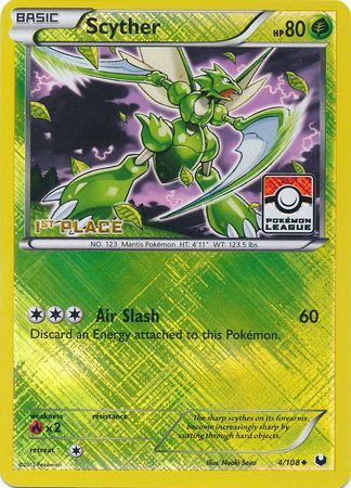 Scyther (4/108) (Promoción de liga, 1er lugar) [Blanco y negro: Exploradores oscuros] 